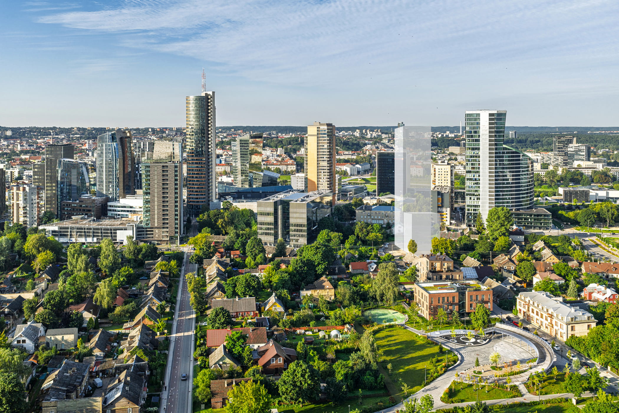 K26 dangoraižio vizualizacija Vilniaus panoramoje